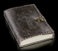 Leather Journal with Lock and Celtic Cross