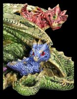 Dragon Figurine green - Mother with 3 Childs