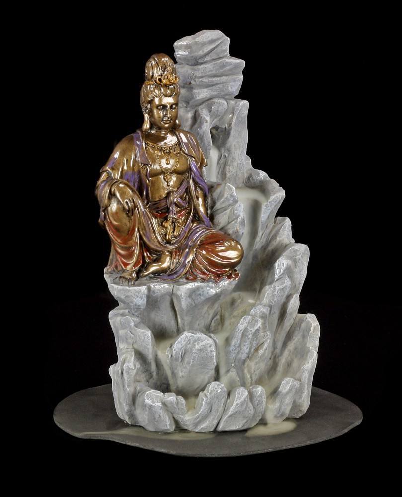 Backflow Räucherkegelhalter - Buddha auf Fels