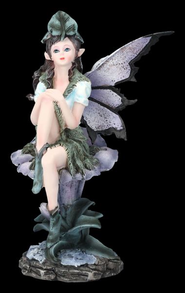 Elfen Figur Dracolia mit Blätterflügeln und Drache Fee Statue Fantasy Fairy 