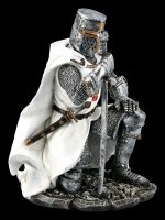 Kniender Templer Figur mit Schwert