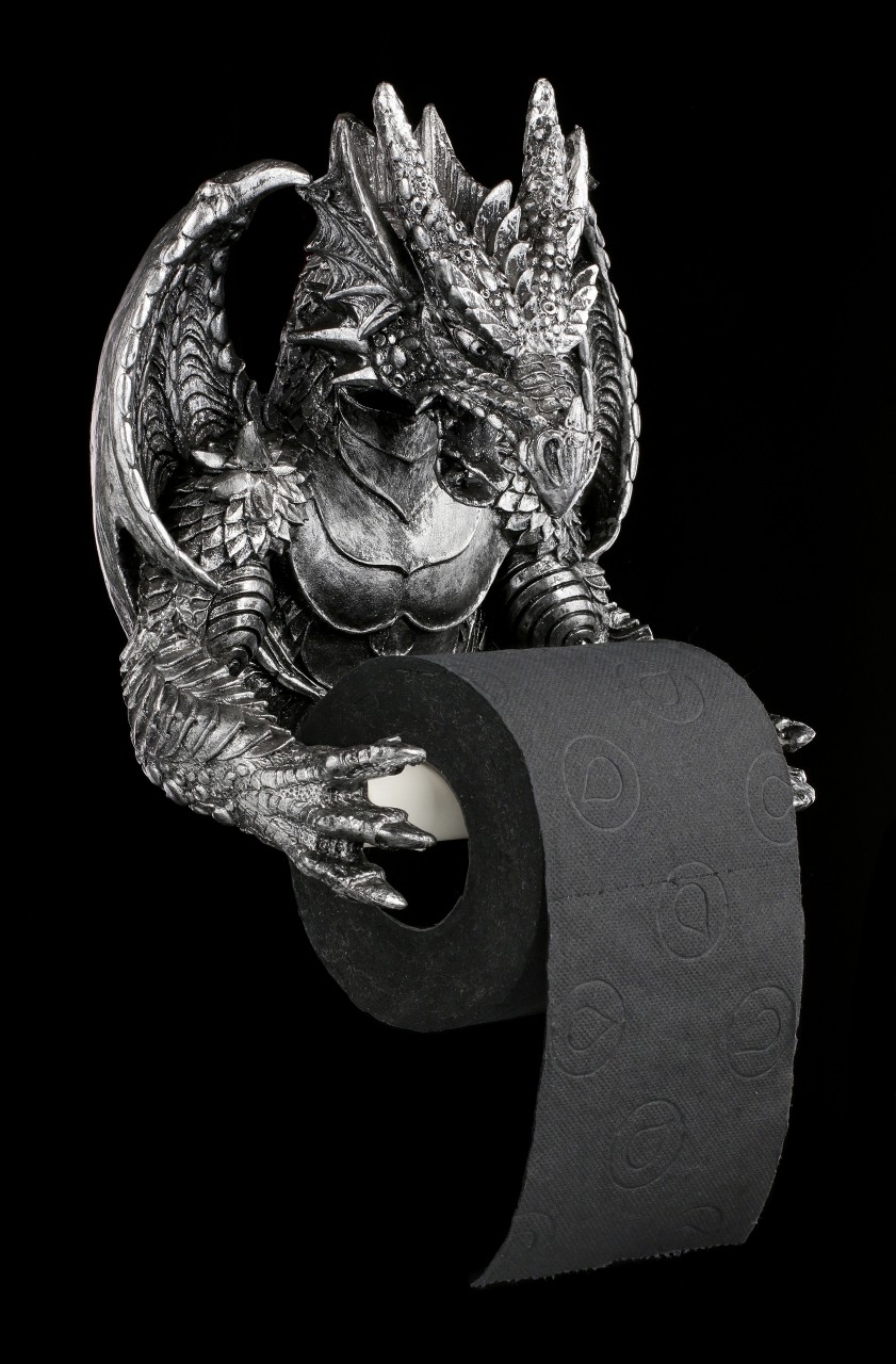 Drachen Toilettenpapierhalter silber