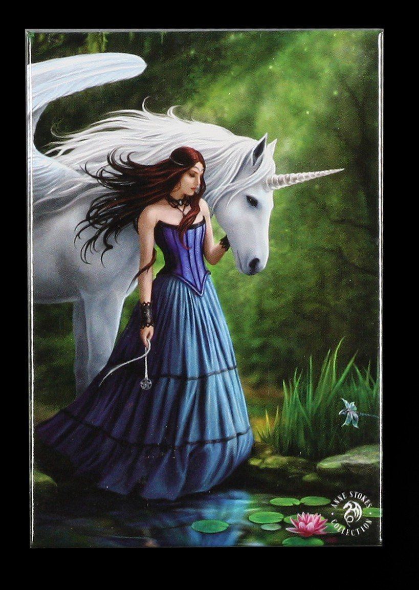 Enchanted Pool Unicorn Magnet by Anne Stokes