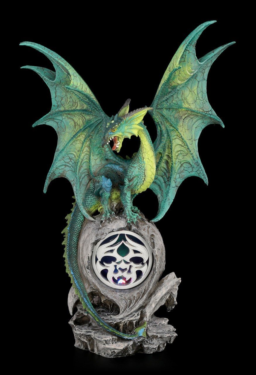 Drachen Figur mit LED - Jade