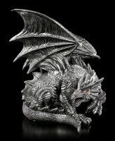 Dragon Figurine with red Eyes - Obsidian