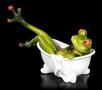 Lustige Frosch Figur in Badewanne