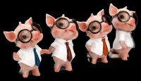 Dekofigur Schwein - Büro Schweinchen 4er Set