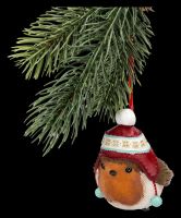 Rotkehlchen Hängeornament - Wintermütze