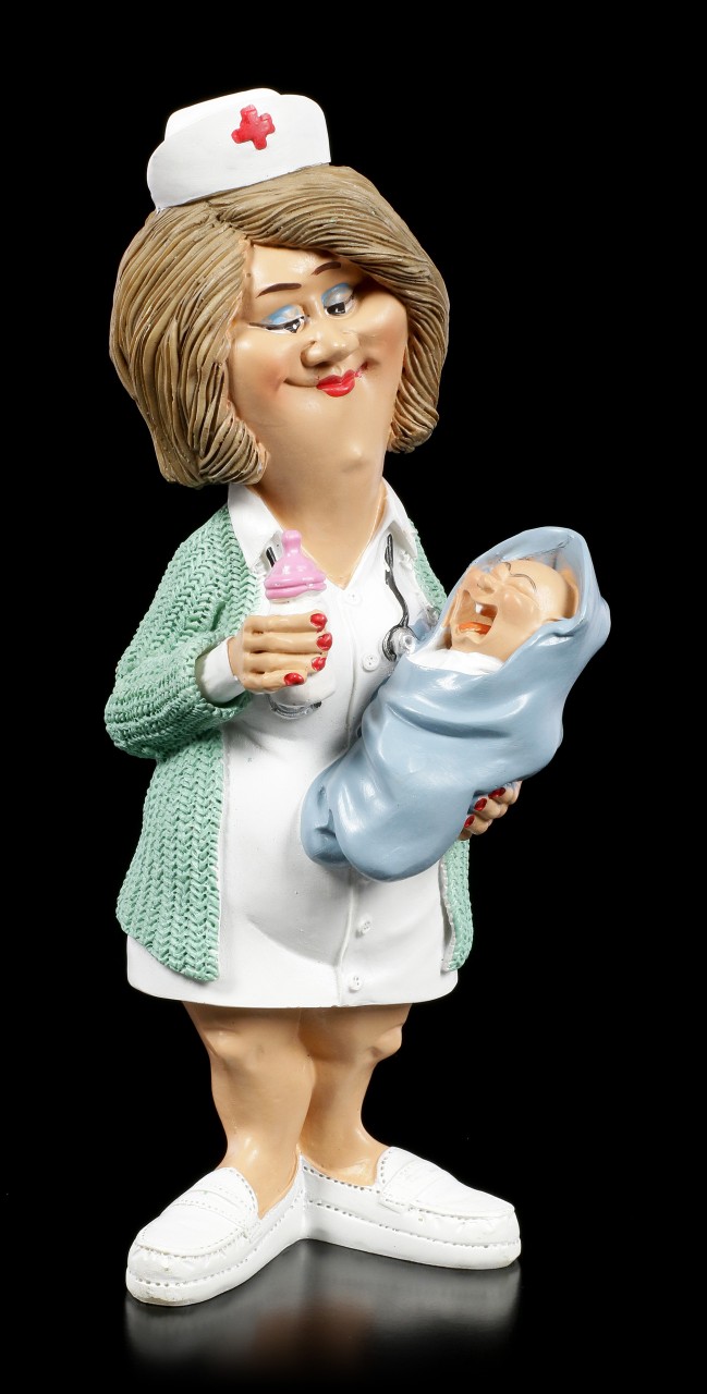 Funny Job Figurine - Midwife with Baby