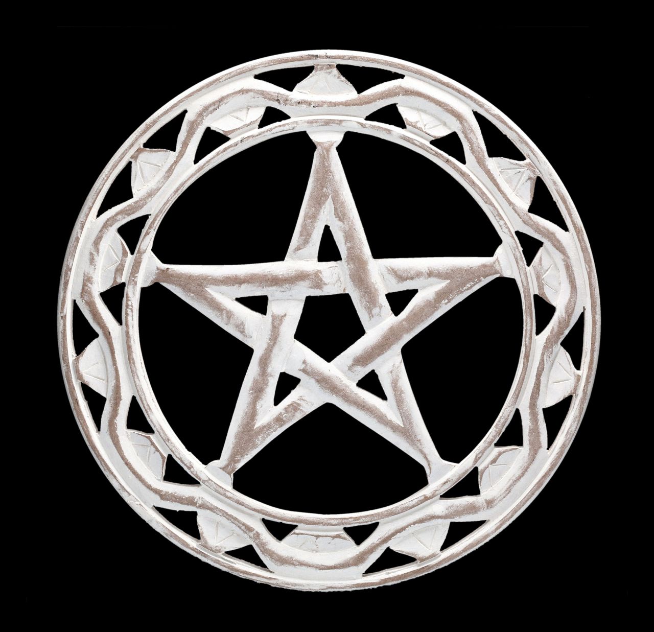 Wall Ornament - Pentagram Wood white