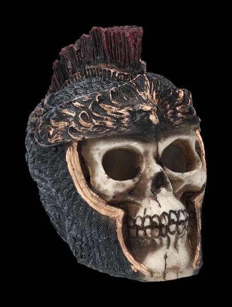 Totenkopf Deko Figur Hexe Ritual Schädel Schatulle mit Krähe Salems Familiar 