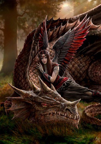 Dragon Greeting Card - Winged Companions