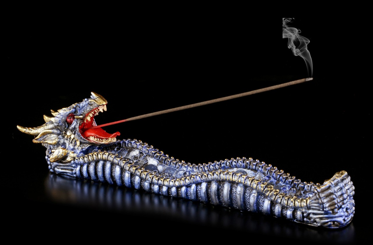 Incense Stick Holder Dragon blue - Ashes of Cobalt