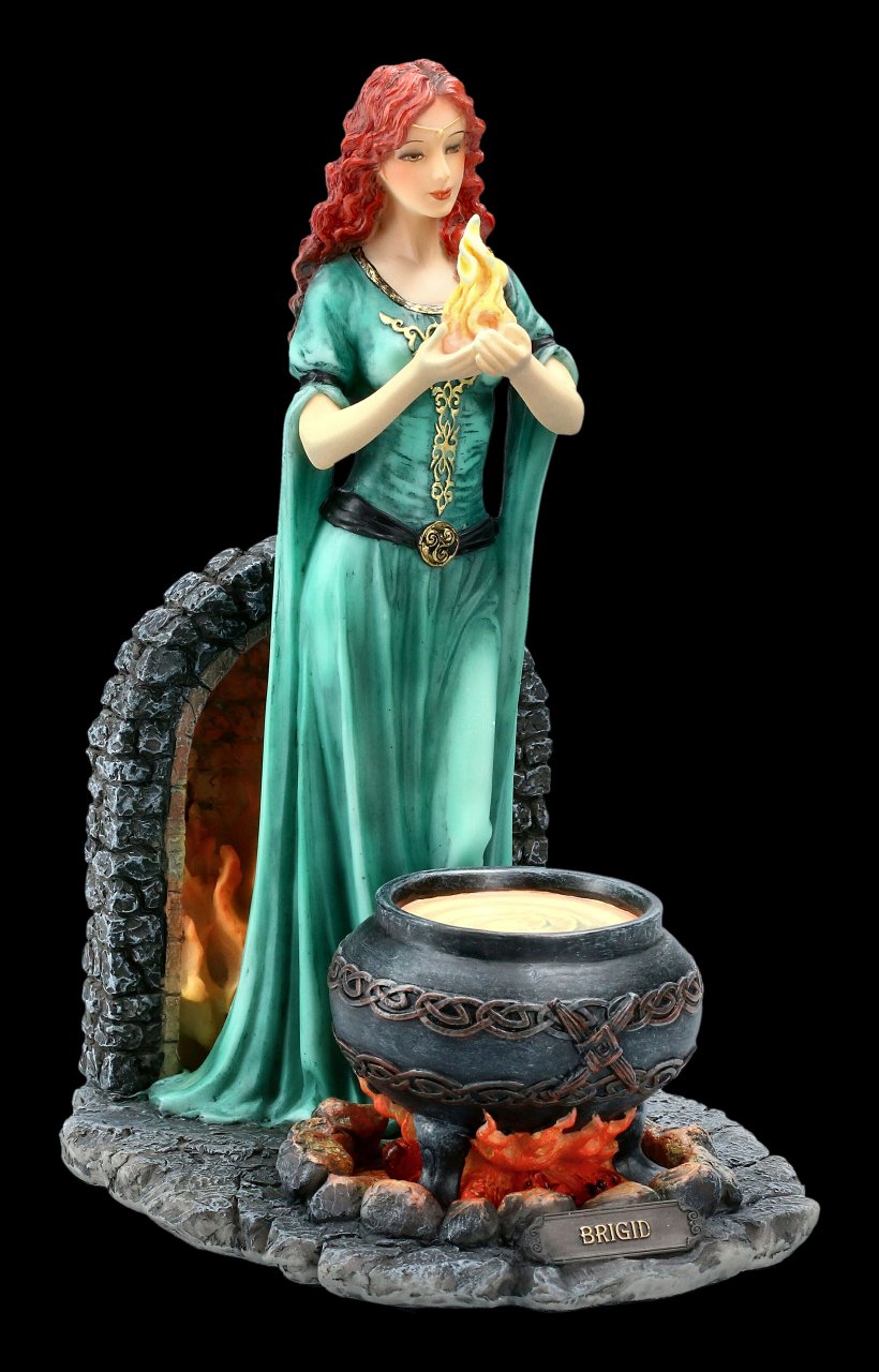 Keltische Göttin Brigid Figur - coloriert