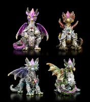 Dragon Figurines Set of 4 - Jewelled Armor
