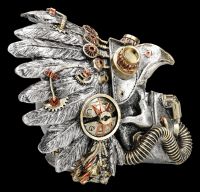 Steampunk Skull with Feather Headdress - Cogwork Chief