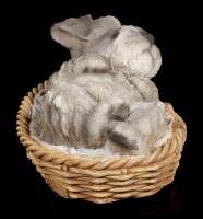 Dog in Basket Figurine - Schnauzer