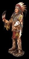 Indianer Figur - Häuptling mit Schädel groß