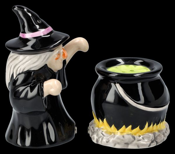 Salt and Pepper Shaker - Witch with Cauldron
