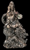 Chinesische Götter Figur - Kwan Yin reitend auf Drachen