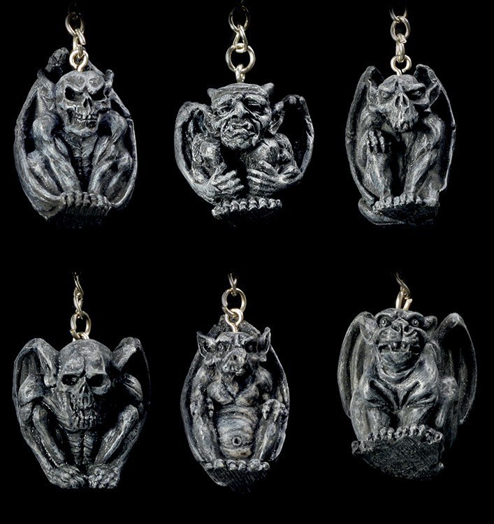 Gargoyle Key Ring - Set of 6