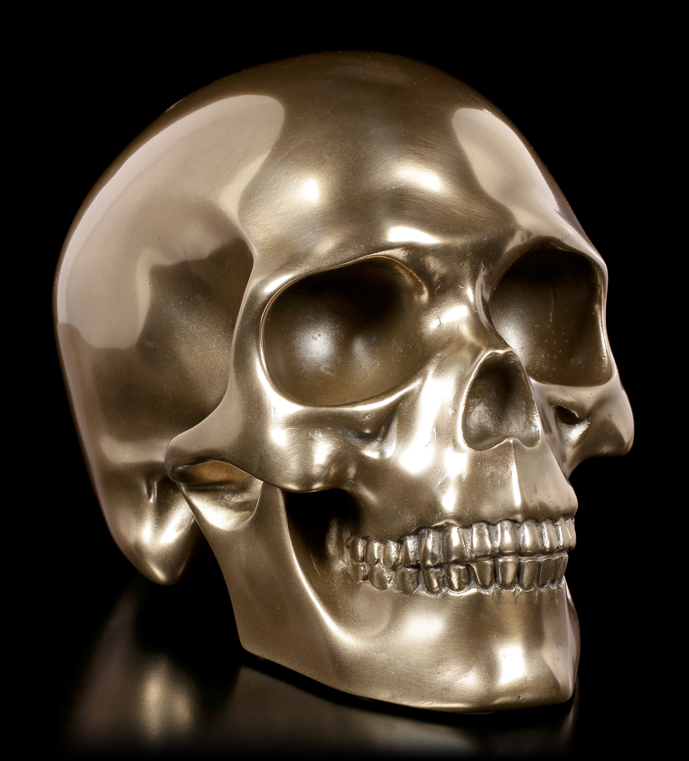 Totenschädel Skull Figur Deko Teufel Schädel mit Hörnern Tribal Totenkopf 