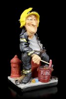 Funny Job Figurine - Fire Fighter grills Sausage