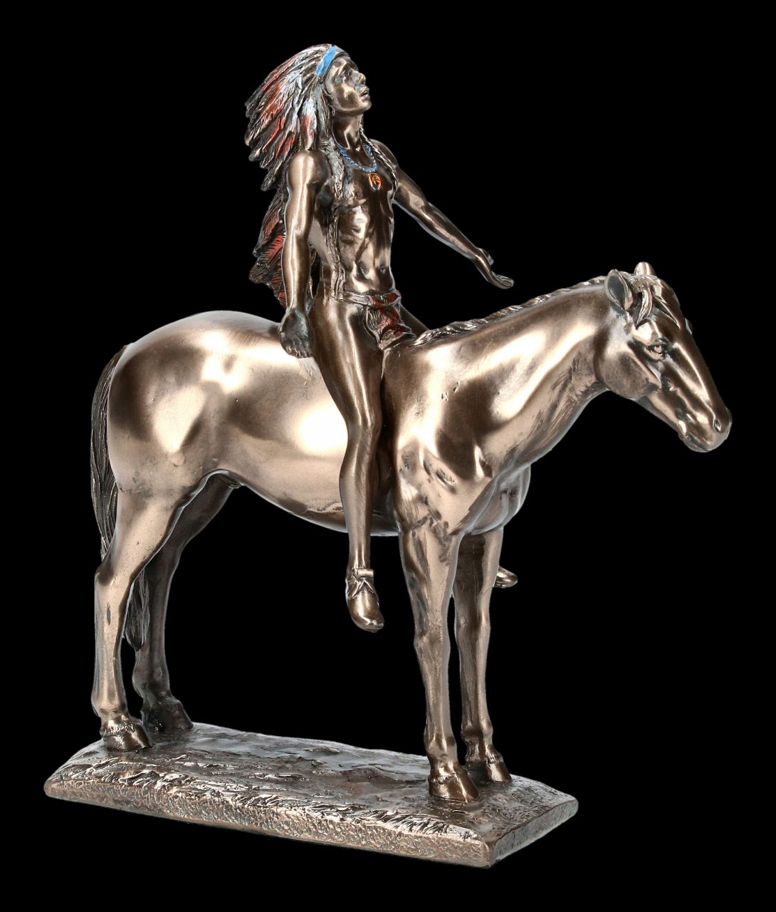 Indianer Figur auf Pferd - Appeal to the Great Spirit