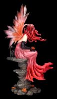 Fairy Figurine - Autumn Fairy Carreen with Dragon red