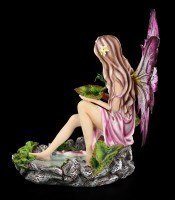 Fairy Figurine - Sitting on Pond with Humming-Bird