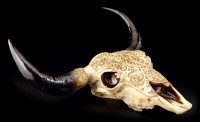 Wall Plaque - Tattooed Bison Skull - First Nation