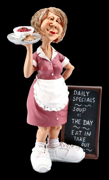 Funny Jobs Figurine - Waitress with Dinner Tray
