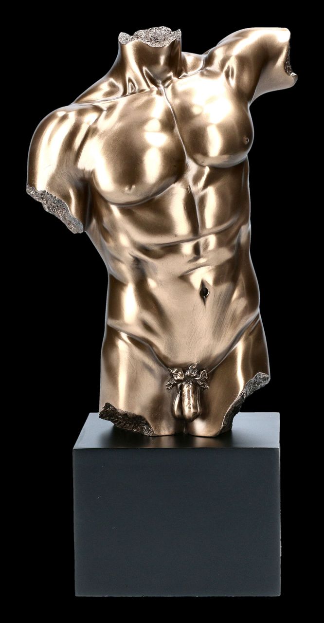 Nude Figurine on Black Monolith - Men Bust