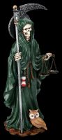 Santa Muerte Figur mit Waage grün