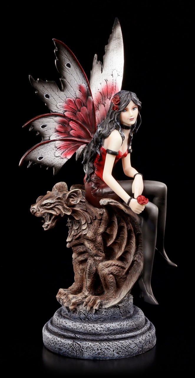 Fairy Figurine with Gargoyle - Awaiting Love
