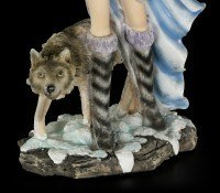 Fairy Figurine - Luna With Moon Bar and Wolf