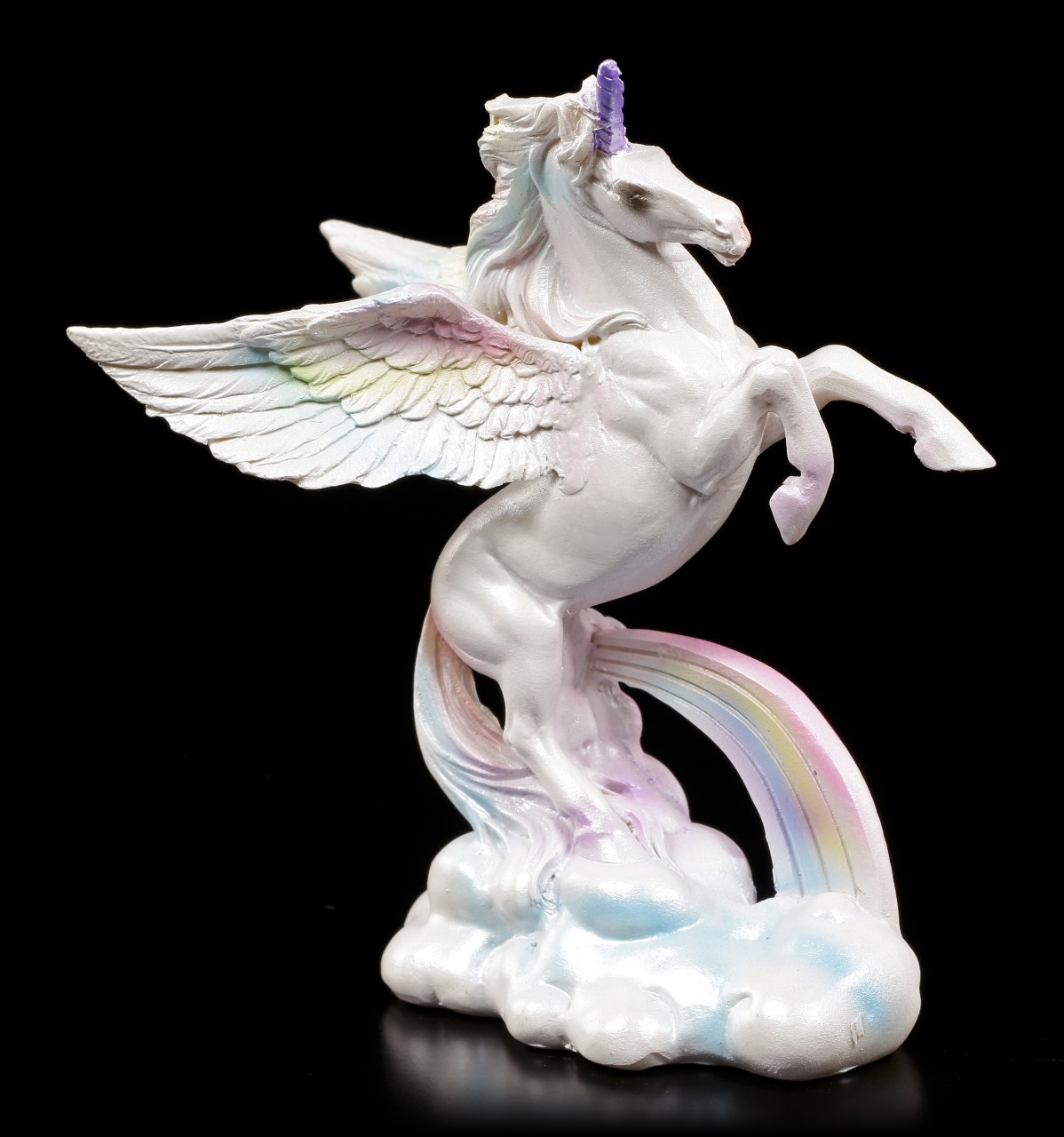 Einhorn Figur - Mit Regenbogen auf Wolken - klein
