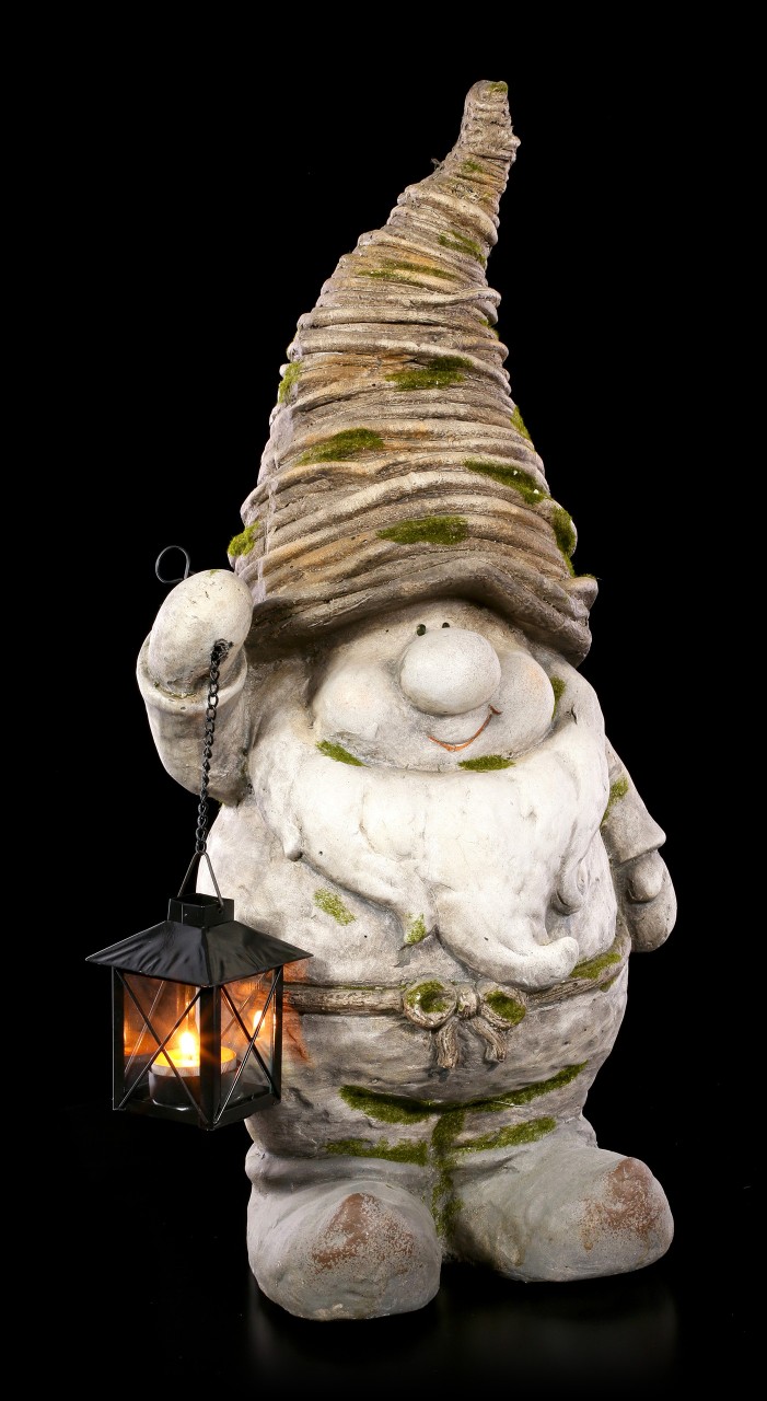 Garden Gnome Figurine with Tealight-Lantern