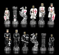 Chessmen Set - Crusader Black vs. White