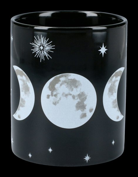 Schwarze Keramik Tasse - Triple Moon