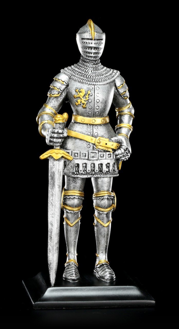 Ritter Figur mit Schwert auf der rechten Seite