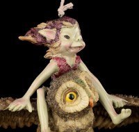Pixie Figurine - With Owl aiming high