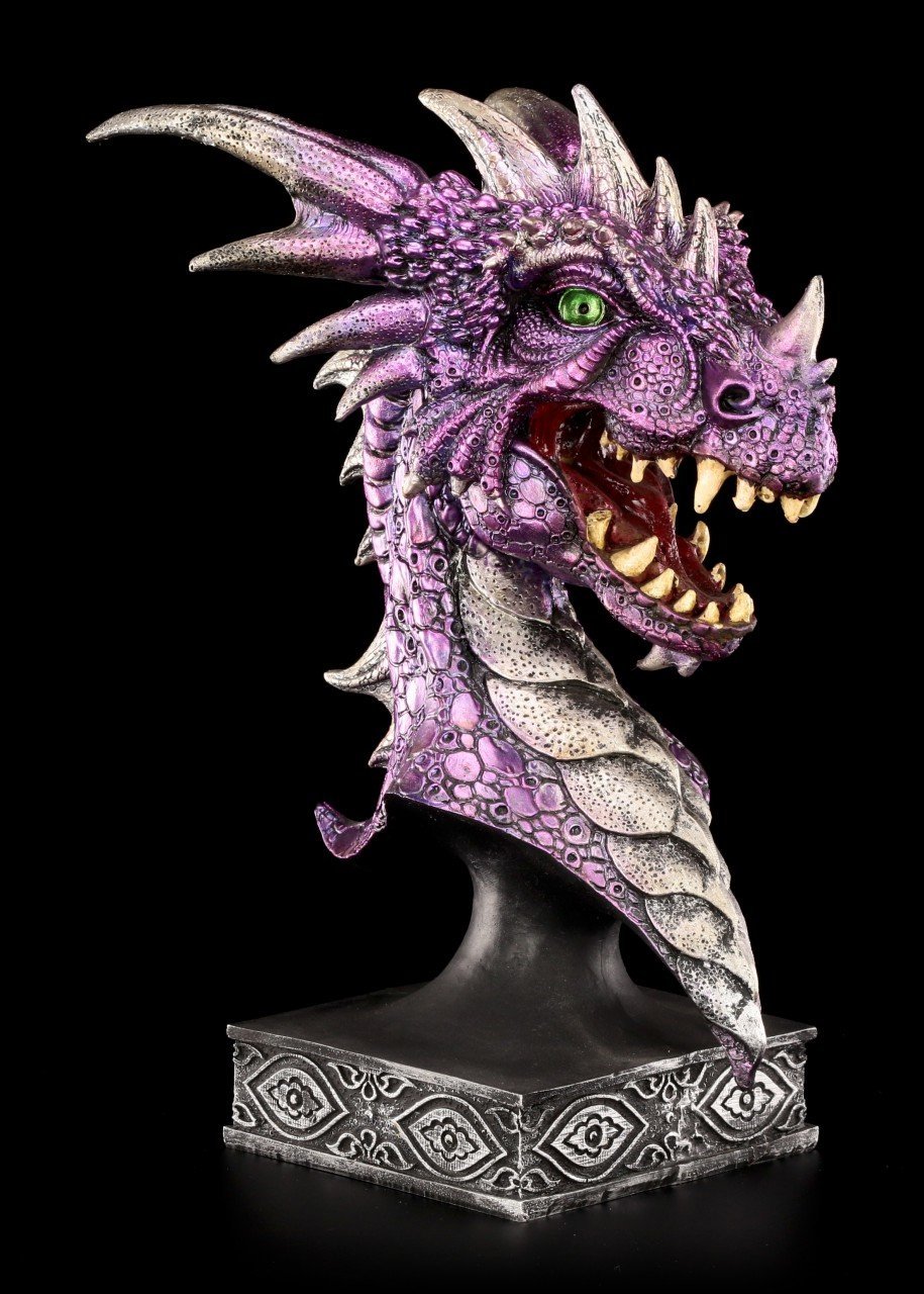 Dragon Head Bust purple - Alastar large