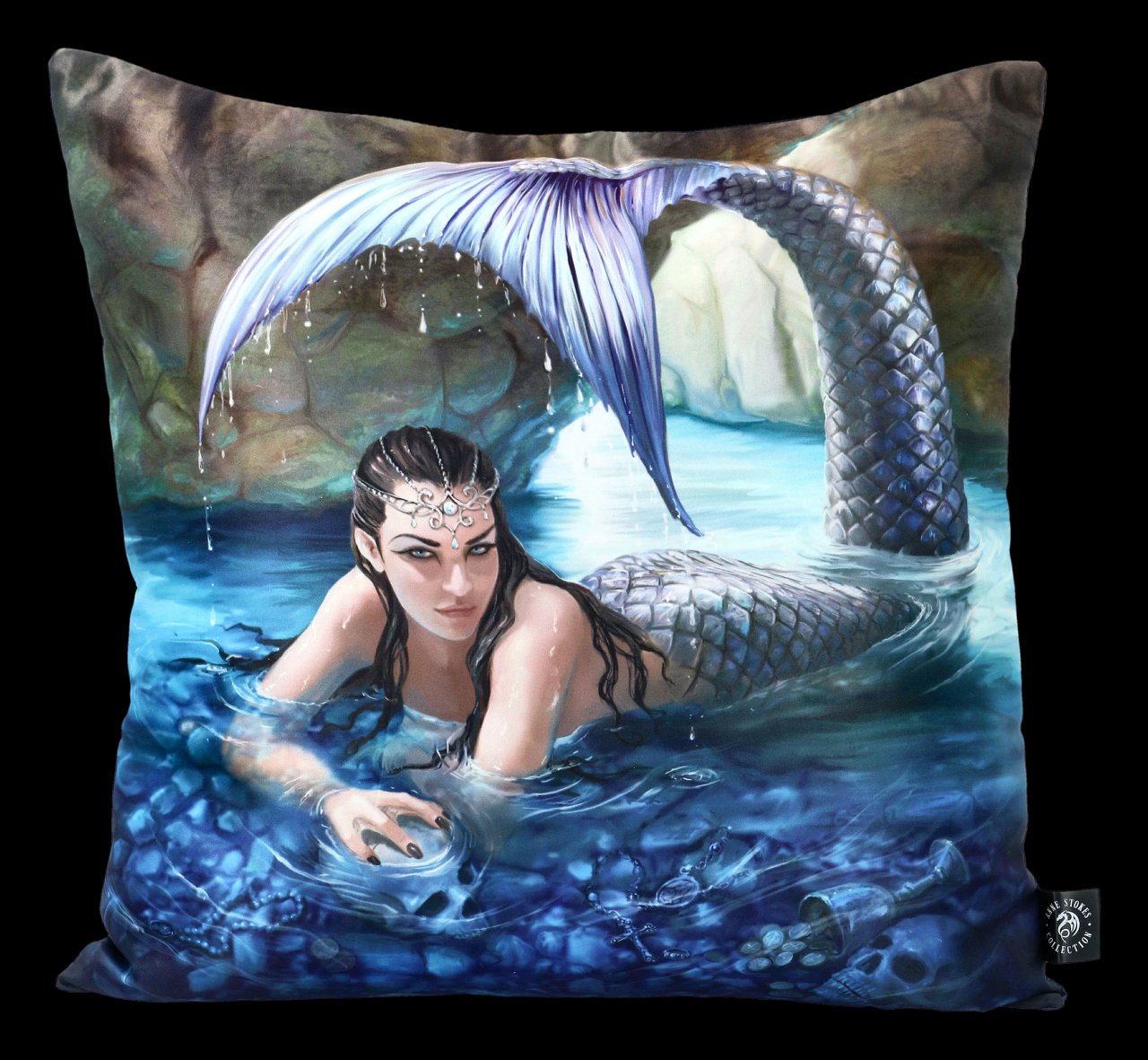 Satin Cushion with Mermaid - Hidden Depths