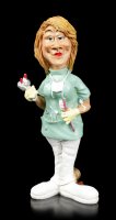 Funny Job Figurine - Female Dentist with bloody Tooth