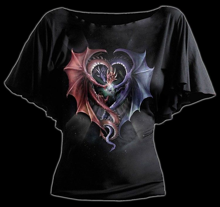 Shirt Damen - Drachen Herz - Dragon Heart