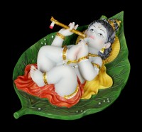 Baby Krishna Figur auf Buddhabaum Blatt