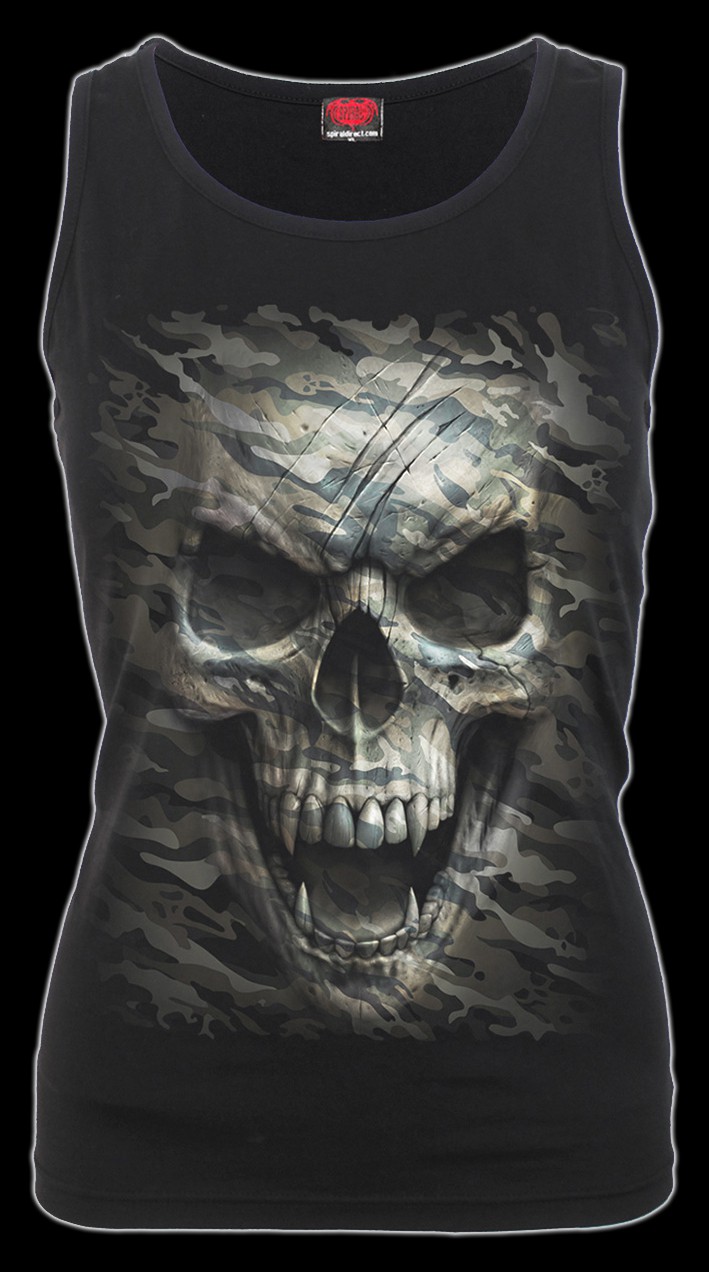 Damen Shirt mit Totenkopf - Camo-Skull