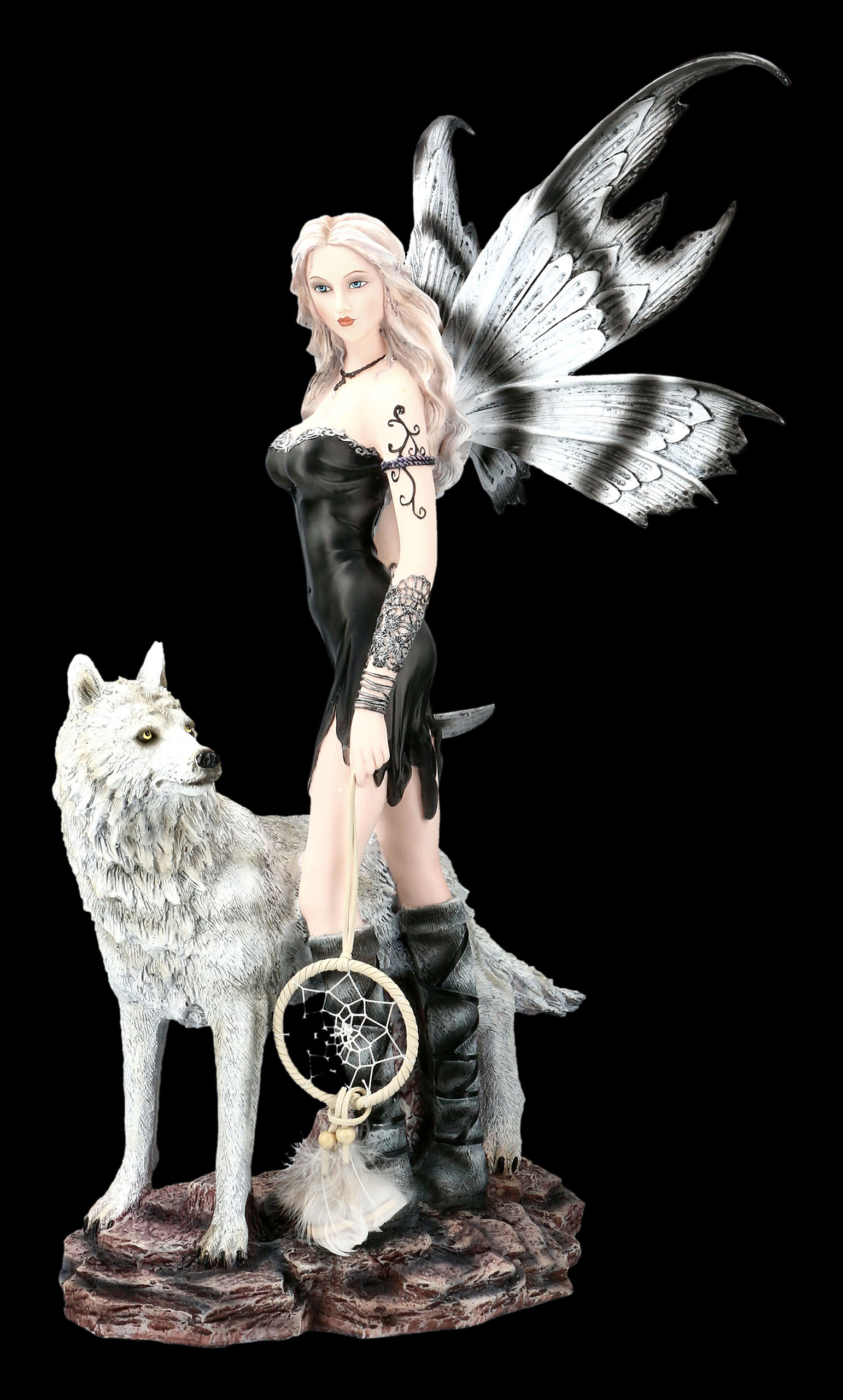 Elfe mit Wolf  Fantasy Figur Fairy Mystik Gothic Fee 