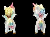 Unicorn Figurines with Rainbow Forelock - Set of 2